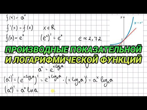 Видео: Производные показательной и логарифмической функций - алгебра 11 класс