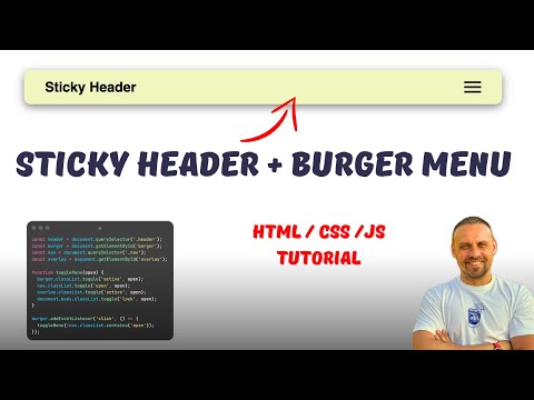 Видео: Sticky Header с анимацией + бургер-меню + плавный scroll (Responsive Navbar) | код HTML | CSS | JS