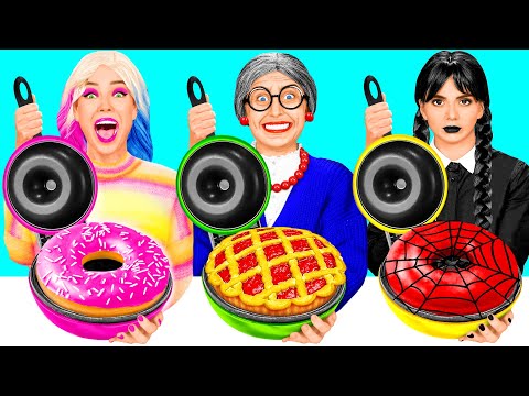 Видео: Кулинарный Челлендж: Уэнсдей Против Бабушки | Секреты и Гаджеты для Кухни от BaRaDa Challenge