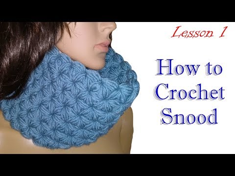 Видео: Как вязать снуд - Узор звёздочки - ряд 1 - МК 1/ How to crochet snood - DIY