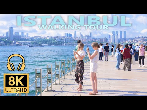 Видео: Стамбул ~ Летняя прогулка ~ 8K 60 к/с🎧 Ambient Sounds