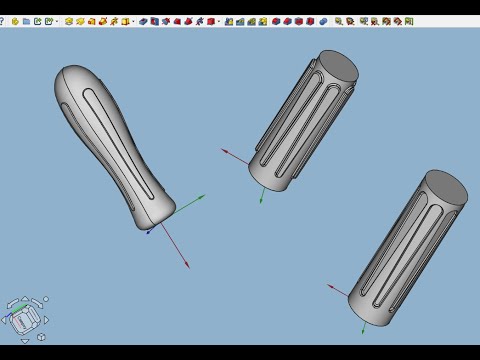 Видео: FreeCAD.#24. Круговой массив на цилиндре. Верстаки "Part"  и  "Draft" в помощь для создания ручки