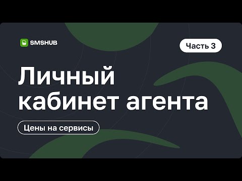 Видео: Личный кабинет агента smshub часть 3