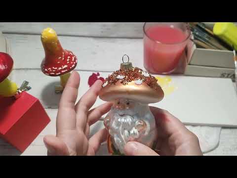 Видео: Мастер -класс по росписи стеклянной ёлочной игрушки мухомор 