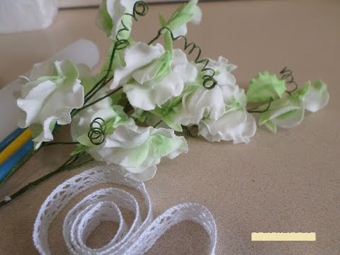 Видео: Цветок душистого горошка из цветочной мастики !!!