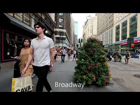 Видео: New York - Walking Broadway - USA /  4К