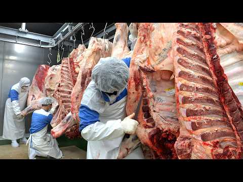 Видео: Безумные навыки обвалки от 30-летнего мастера🔥 Сочная корейская говядина премиум-класса