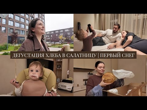 Видео: VLOG // Дегустация хлеба для Салатницы // Первый снег // Семейные посиделки