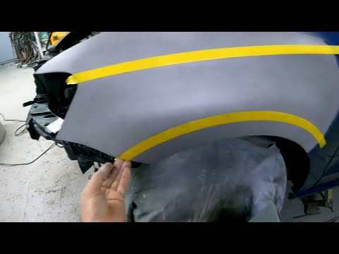 Видео: Ремонт тотального крыла и бампера автомобиля vw Polo ч 3 - делаем острые канты и рёбра.
