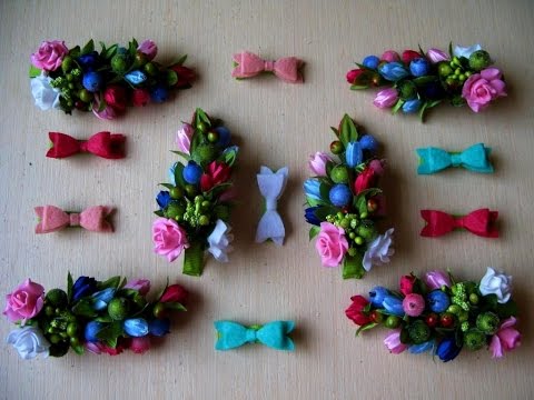 Видео: Заколка с цветами из латекса и сахарными ягодами мастер класс