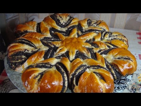 Видео: Праздничный пирог с маком-цветок    (Cake with poppy filling-flower)