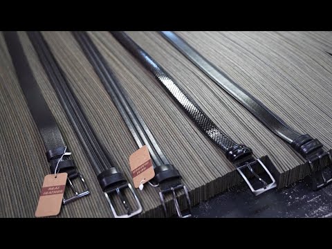 Видео: Удивительный процесс изготовления кожаного ремня из коровьей кожи | Сделано в Турции
