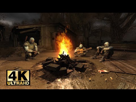 Видео: S.T.A.L.K.E.R.: CS - cидим с мужиками у костра на болотах 10 часов 4К