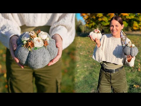 Видео: Autumn decor / Scarf pumpkins / Осенний декор / Тыквы из шарфика / DIY TSVORIC