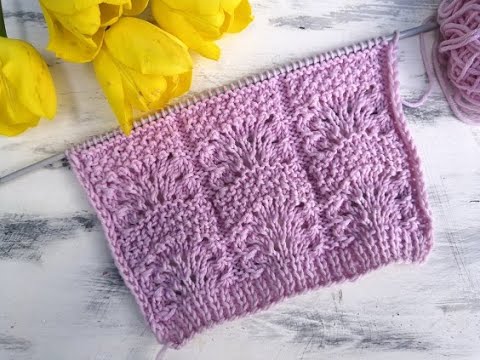 Видео: Красивый ажурный узор для вязания джемпера, кардигана, топа.