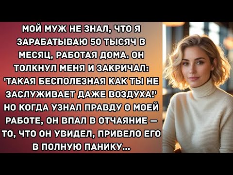 Видео: мой муж не знал, что я зарабатываю 50 тысяч в месяц, работая дома. он толкнул меня и закричал...