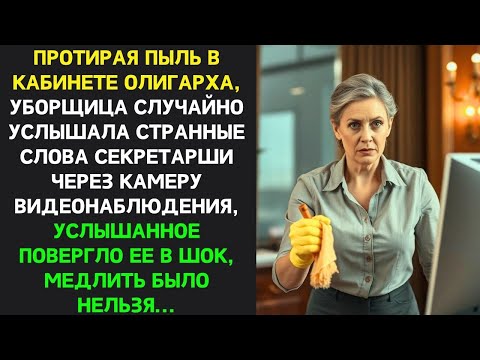 Видео: Убирая кабинет ШЕФА, уборщица СЛУЧАЙНО ПОДСЛУШАЛА секретаршу через КАМЕРУ. Услышанное ШОКИРОВАЛО