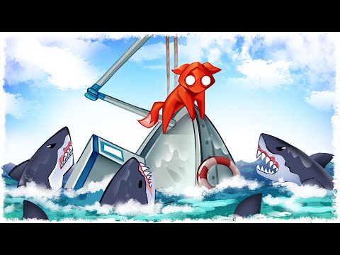 Видео: КОРАБЛЬ ТОНЕТ, КРУГОМ АКУЛЫ!!! УГАР В GANG BEASTS!!!