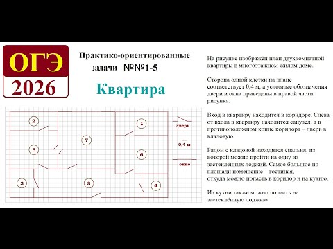 Видео: ОГЭ. Математика. 01-05. Задачи с практическим содержанием  Блок 1. ФИПИ «Квартира»