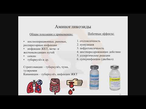 Видео: 39.2. Макролиды. Аминогликозиды. Тетрациклины. Амфениколы