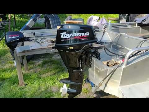 Видео: новая toyama 20 л.с. взамен старенького nissan marine 18