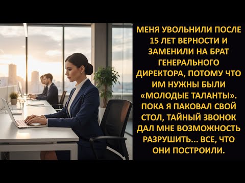 Видео: Меня уволили после 15 лет верной работы. Потом мою работу отдали брату генерального директора.......