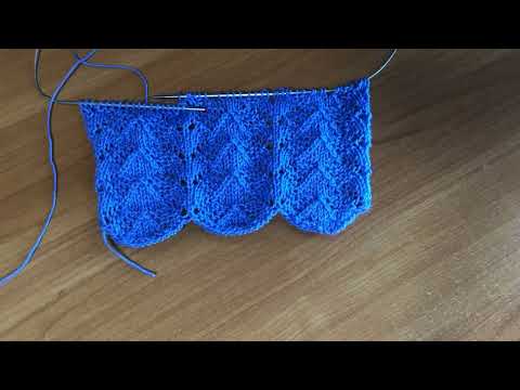 Видео: Очаровательный узор спицами с каймой понизу