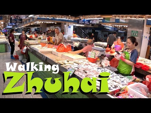 Видео: 🇨🇳 Чжухай, Китай: Рыбный и фруктовый рынок напротив Оперного театра (рынок Чаоян)