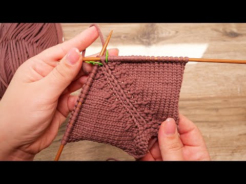 Видео: Регланная линия на 9 петель 😏 Raglan line pattern for 9 stitches