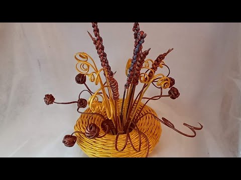Видео: МК. Икебана для золотой вазы из бумажной лозы.#32