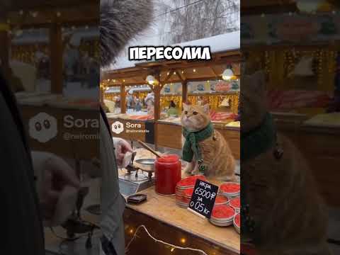 Видео: Часть 39. Кот Барсик устроился на работу продавцом красной икры на рыбном рынке.