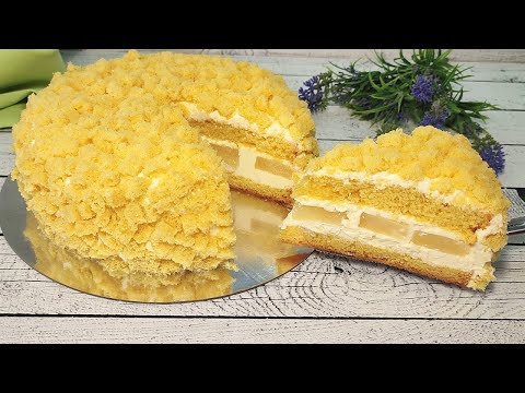 Видео: Знаменитый вкуснейший торт МИМОЗА! Очень нежный, быстрый и бюджетный торт! Без сливок и желатина!