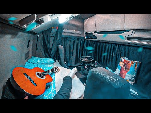 Видео: Ночной кемпинг и утренняя рутина одинокого водителя грузовика