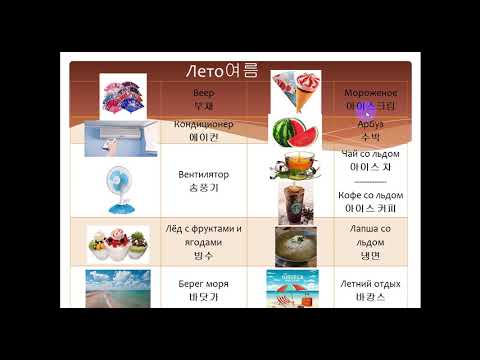 Видео: Изучаем корейский язык. Лето 여름 / Learning Korean. "Summer" vocabulary
