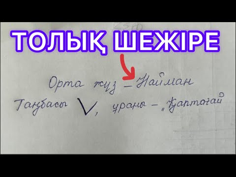 Видео: ТОЛЫҚ ШЕЖІРЕ‼️НАЙМАН РУЫ ШЕЖІРЕСІ 1-бөлім✅және ҚҰНДЫ ДЕРЕКТЕР #найман #найманруы #шежіре #ортажүз