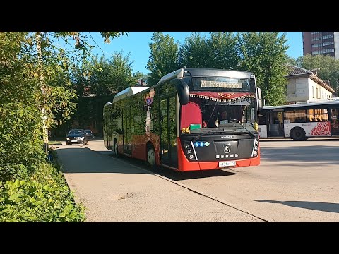 Видео: Пермь | Автобусный маршрут 74 | Ул.Маяковского – Мкр.Владимирский | Снято 09.07.24