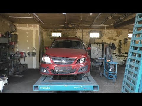 Видео: ЛАРГУС лобовой касательный удар ч.1 повреждения