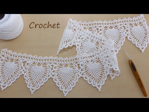 Видео: Ленточное КРУЖЕВО вязание крючком КАЙМА "Ананасы" 💚 Crochet Tape Lace Tutorial for beginners
