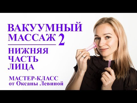 Видео: Вакуумный массаж лица банками. Нижняя часть лица. Овал и второй подбородок