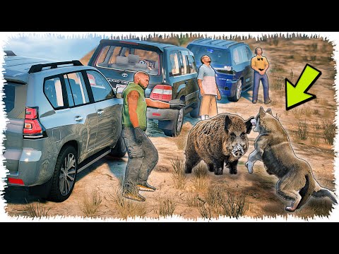 Видео: Джонни, Ержан, Қасқырбек үшеуі Рекспен бірге аңға щықты (GTA V)