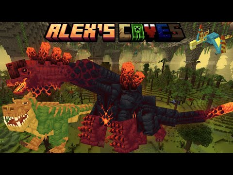 Видео: 🦕 ОБЗОР МОДА ALEKS’S CAVES В MINECRAFT! 🌋 Подземный мир динозавров и лавовый БОСС!