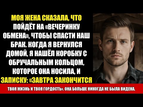 Видео: МОЯ ЖЕНА СКАЗАЛА, ЧТО ПОЙДЁТ НА «ВЕЧЕРИНКУ ОБМЕНА», ЧТОБЫ СПАСТИ НАШ БРАК. КОГДА Я ВЕРНУЛСЯ ДОМОЙ...