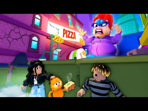 Видео: Гарфилд сбежал от страшной леди в Роблокс (ESCAPE CRAZY CAT LADY! Roblox)