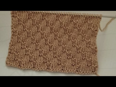 Видео: Теневой узор спицами "Имитация жгута" поворотными и круговыми рядами.