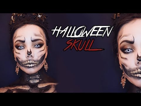 Видео: HALLOWEEN SKULL makeup tutorial/ Макияж на ХЭЛЛОУИН ЧЕРЕП