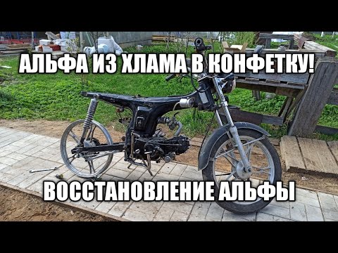 Видео: АЛЬФА из ХЛАМА в КОНФЕТКУ! / ВОССТАНОВЛЕНИЕ МОПЕДА АЛЬФА