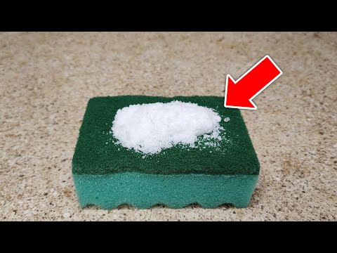 Видео: Насыпала соль на губку для мытья посуды и не ожидала такого результата