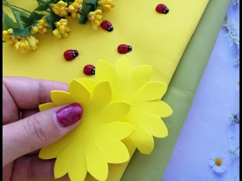Видео: Любимые ПОДСОЛНУХИ  из фоамирана 🌼Я в восторге от простоты работы этого цветка