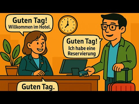 Видео: 🇩🇪 Немецкий для начинающих | 🎧 Тренировка на слух | 🏨Im Hotel | Диалог в гостинице