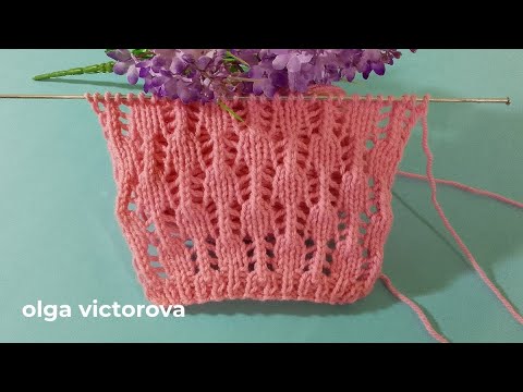 Видео: 1158 АЖУРНЫЙ УЗОР СПИЦАМИ Вязание Узоры Knitting patterns